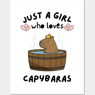 Just A Girl Who Loves Capybaras Posters and Art